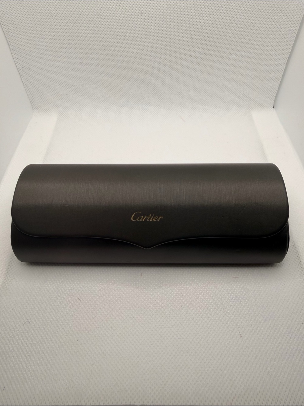 Authentic Cartier Black Brushed Eyeglasses Sunglasses Clamshell Hard Case